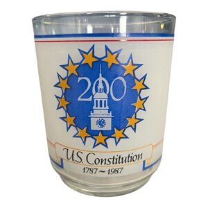 Vintage US Constitution 200th Anniversary We the People Frosted Glass – 1787-198